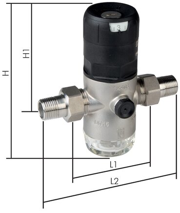 Exemplarische Darstellung: Filterdruckminderer für Trinkwasser & Stickstoff (1.4408)